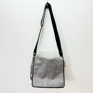 Coach Transatlantic Messenger Bag Nylon Gray Travel Laptop Shoulder Bag Business